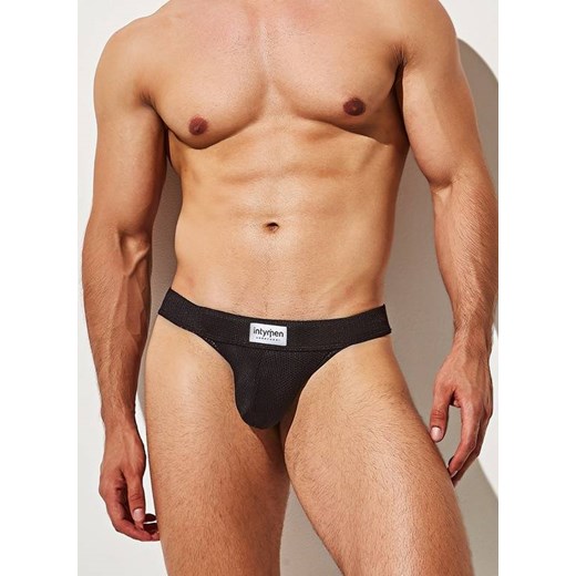JOCKSTRAP MĘSKI INTYMEN - INE028 MESH JOCK BLACK Intymen XL meskiegacie.pl