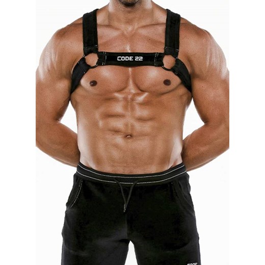 HARNESS MĘSKI CODE 22 - SZELKI VELVET BLACK 8009 Code 22 XL meskiegacie.pl