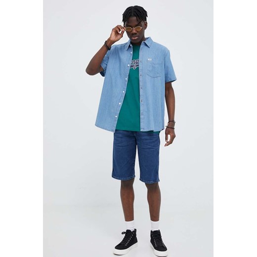 Wrangler koszula jeansowa męska kolor niebieski regular z kołnierzykiem Wrangler S ANSWEAR.com