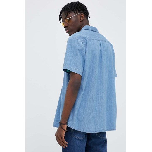 Wrangler koszula jeansowa męska kolor niebieski regular z kołnierzykiem Wrangler XL ANSWEAR.com
