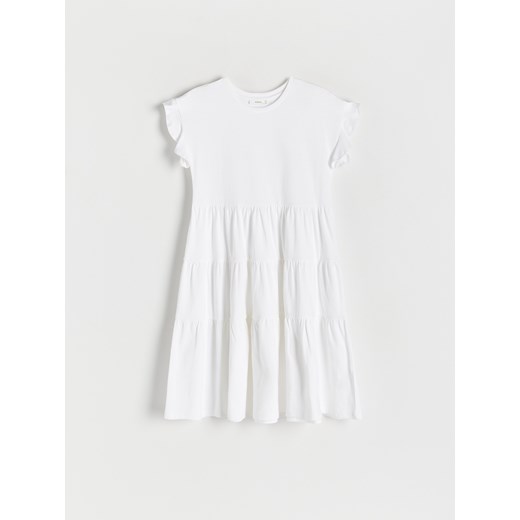 Sukienka Reserved casual biała z krótkim rękawem mini 
