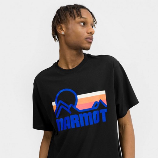 T-shirt męski Marmot z krótkim rękawem czarny 