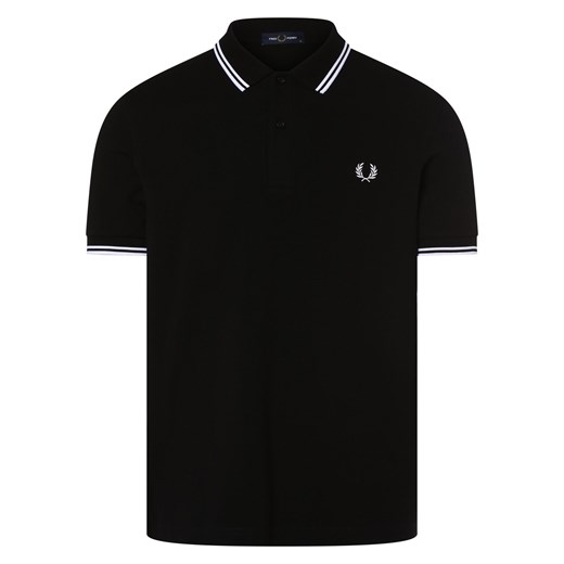 Fred Perry Męska koszulka polo Mężczyźni Bawełna czarny jednolity ze sklepu vangraaf w kategorii T-shirty męskie - zdjęcie 156154232