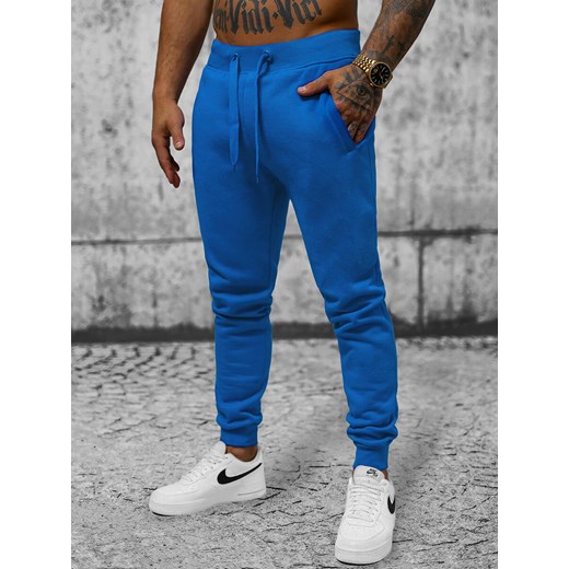 Spodnie dresowe męskie niebieskie OZONEE JS/XW01Z ze sklepu ozonee.pl w kategorii Spodnie męskie - zdjęcie 156166982