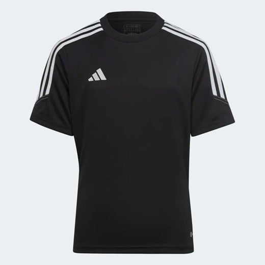 T-shirt chłopięce czarny Adidas z krótkim rękawem 