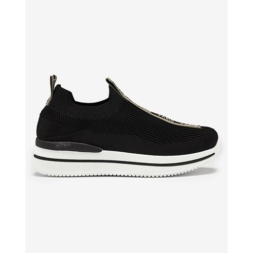 Buty sportowe damskie czarne Royalfashion.pl bez zapięcia