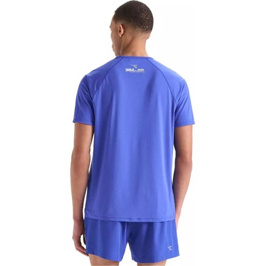 Diadora t-shirt męski niebieski w sportowym stylu 