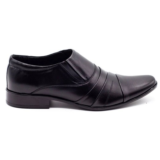 Lukas Wizytowe pantofle wsuwane 206 czarne ze sklepu ButyModne.pl w kategorii Buty eleganckie męskie - zdjęcie 156210402