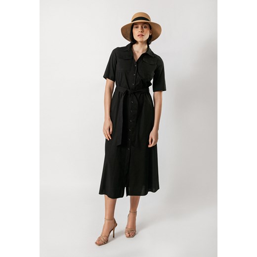 Czarna szmizjerka z popeliny ze sklepu Molton w kategorii Sukienki - zdjęcie 156220994
