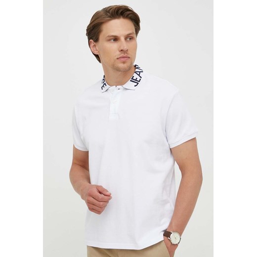 Pepe Jeans polo bawełniane kolor biały z nadrukiem ze sklepu ANSWEAR.com w kategorii T-shirty męskie - zdjęcie 156229840