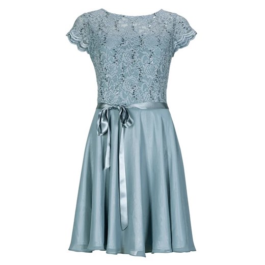 Sukienka Swing rozkloszowana mini elegancka z krótkim rękawem z okrągłym dekoltem 