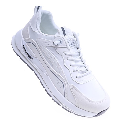 Wiązane męskie buty sportowe białe /A1-1 13958 T480/ ze sklepu Pantofelek24.pl w kategorii Trampki męskie - zdjęcie 156257973