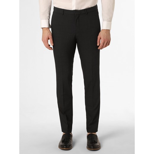 HUGO Męskie spodnie od garnituru modułowego Mężczyźni Slim Fit antracytowy wypukły wzór tkaniny ze sklepu vangraaf w kategorii Spodnie męskie - zdjęcie 156258861