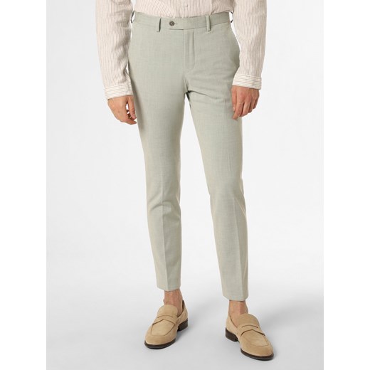 Finshley & Harding London Męskie spodnie od garnituru modułowego Mężczyźni Slim Fit seledynowy wypukły wzór tkaniny ze sklepu vangraaf w kategorii Spodnie męskie - zdjęcie 156258933