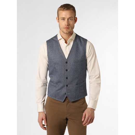 CG Męska kamizelka Mężczyźni Slim Fit Bawełna niebieski w kratkę 56 vangraaf