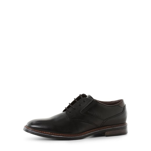 Bugatti Męskie buty sznurowane ze skóry Mężczyźni skóra czarny jednolity ze sklepu vangraaf w kategorii Buty eleganckie męskie - zdjęcie 156259063