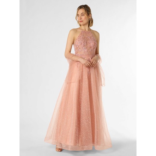 Unique Damska sukienka wieczorowa z etolą Kobiety Sztuczne włókno różowy wzorzysty ze sklepu vangraaf w kategorii Sukienki - zdjęcie 156259254
