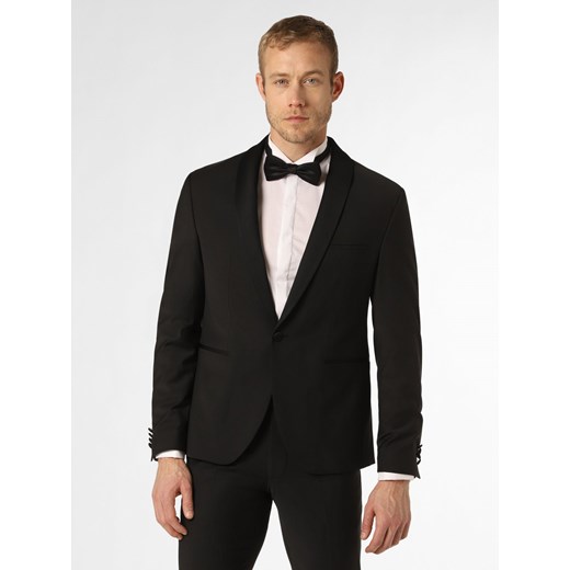 Cinque Męska marynarka smokingowa Mężczyźni Super Slim Fit czarny jednolity ze sklepu vangraaf w kategorii Marynarki męskie - zdjęcie 156259324