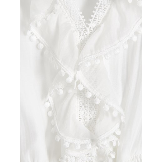 Reserved - Sukienka z lyocellem - Biały Reserved L Reserved