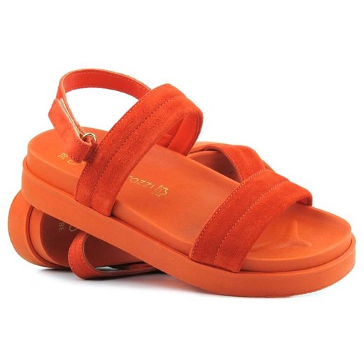 Sandały damskie na platformie - MARCO TOZZI 28510, pomarańczowe ze sklepu ulubioneobuwie w kategorii Sandały damskie - zdjęcie 156279010