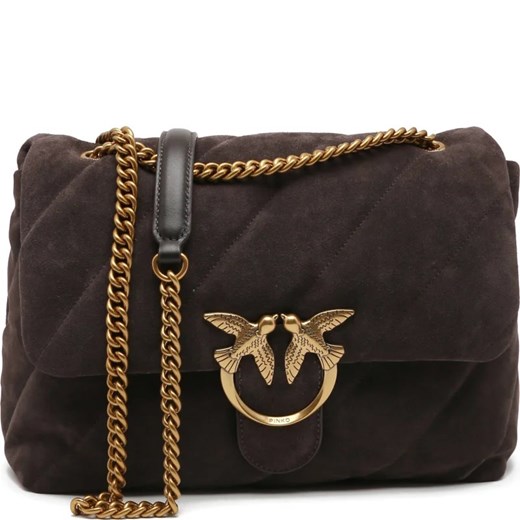 Pinko Skórzana torebka na ramię LOVE BIG PUFF CL SUEDE Pinko Uniwersalny Gomez Fashion Store