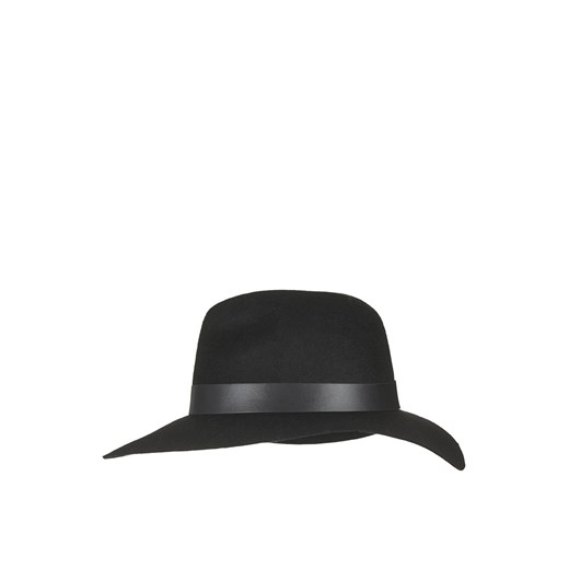 Wide Brim PU Fedora Hat topshop czarny 