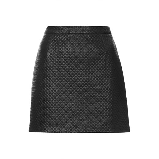 PETITE PU Stitch A-Line Skirt topshop szary spódnica
