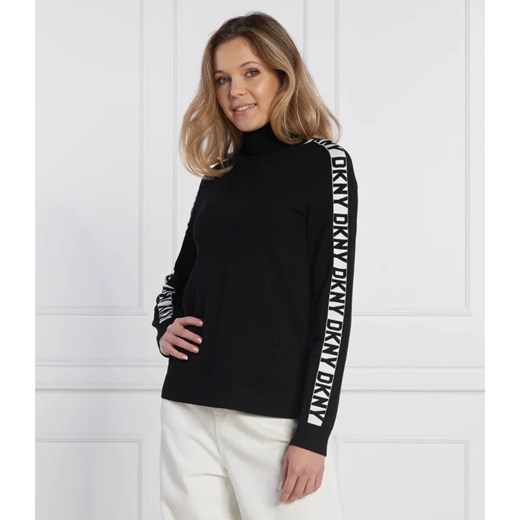 Sweter damski DKNY z golfem z napisami