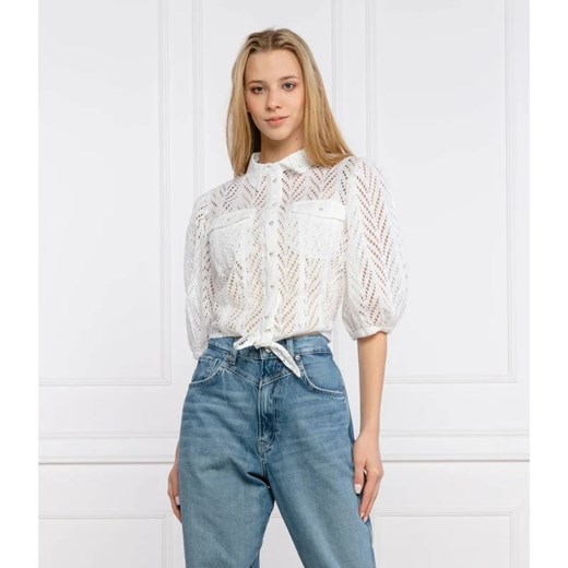 GUESS JEANS Koronkowa bluzka PHOEBE | Cropped Fit XS wyprzedaż Gomez Fashion Store
