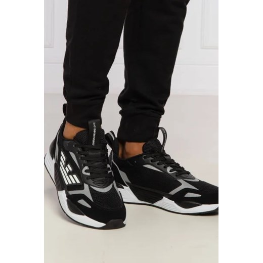 Buty sportowe męskie Emporio Armani sznurowane czarne z tworzywa sztucznego 