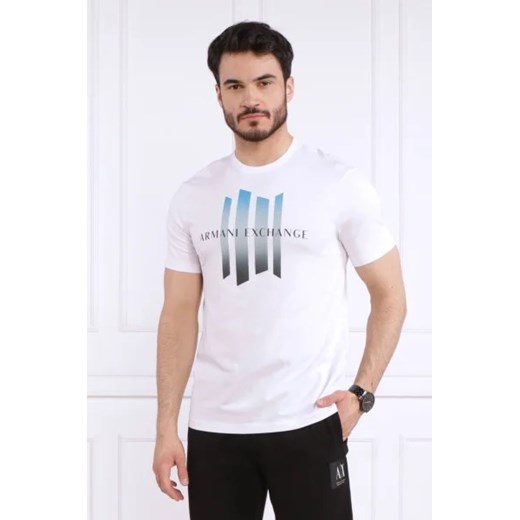 T-shirt męski Armani Exchange z napisami z krótkim rękawem w stylu młodzieżowym 