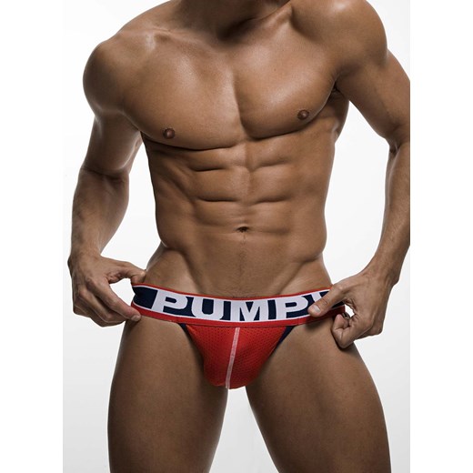 PUMP! - FEVER - JOCKSTRAPY CZERWONE meskiegacie-pl brazowy bawełna