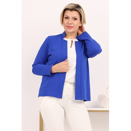 Narzutka gładka z kołnierzem chabrowa - XL Femimoda XL femimoda.pl