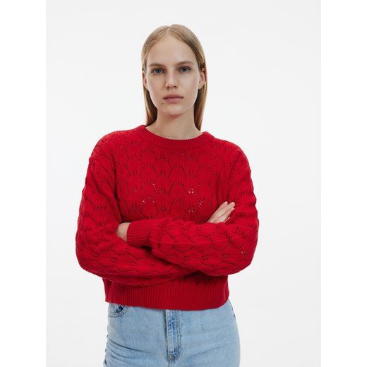 Reserved - Ażurowy sweter - Czerwony Reserved L okazyjna cena Reserved