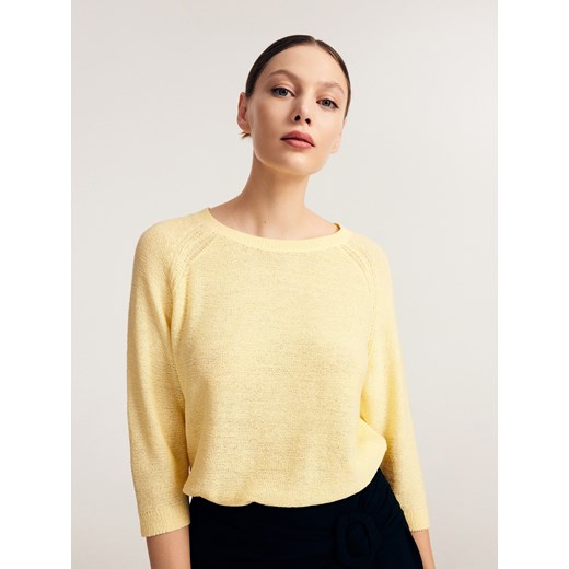 Reserved - Dzianinowy sweter - Żółty Reserved XL Reserved