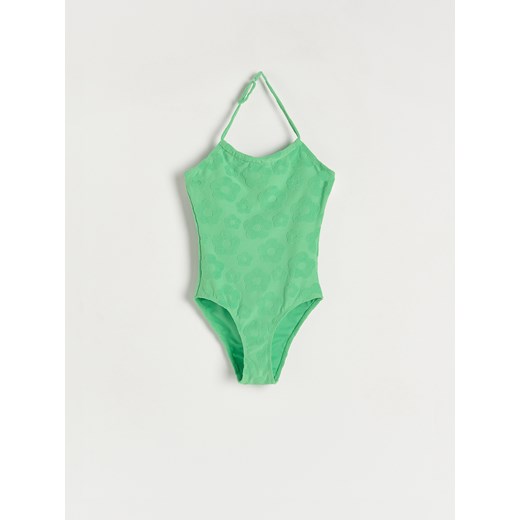 Reserved - Jednoczęściowy strój kąpielowy w kwiaty - Zielony Reserved 122/128 (6-8 lat) Reserved