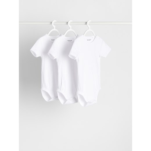 Reserved - Bawełniane body 3 pack - biały ze sklepu Reserved w kategorii Body niemowlęce - zdjęcie 156703110