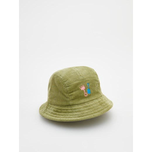 Reserved - Bucket hat z haftem - oliwkowy ze sklepu Reserved w kategorii Czapki dziecięce - zdjęcie 156704064