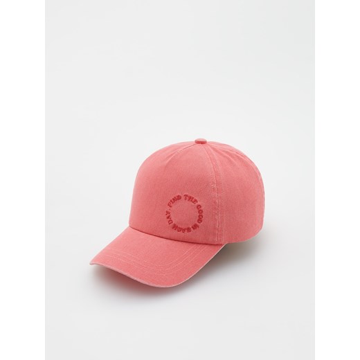 Reserved - Bawełniana czapka z daszkiem - różowy ze sklepu Reserved w kategorii Czapki dziecięce - zdjęcie 156704130