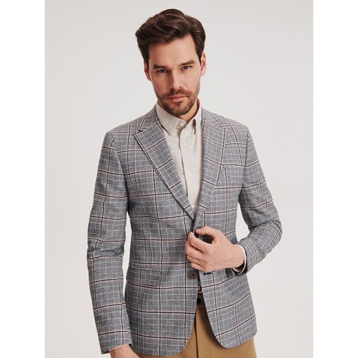 Reserved - Marynarka slim fit w kratę - Wielobarwny Reserved XL Reserved