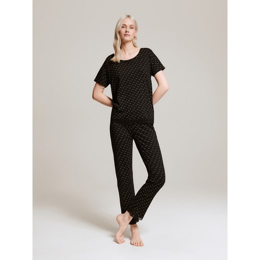 Reserved - Dwuczęściowa piżama - czarny ze sklepu Reserved w kategorii Piżamy damskie - zdjęcie 156711594