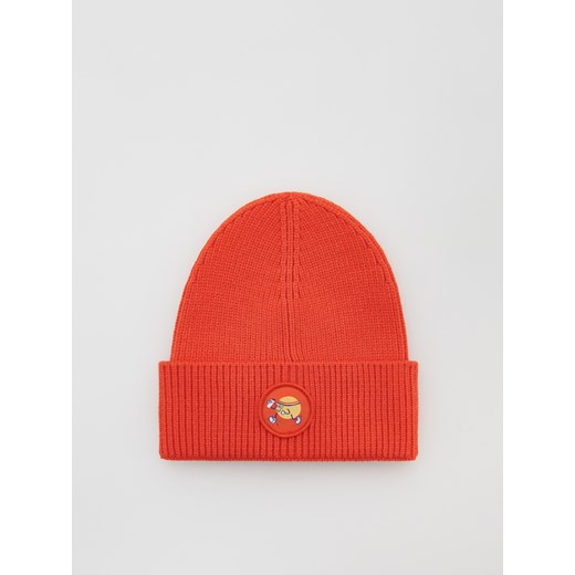Reserved - Prążkowana czapka z wiskozą - pomarańczowy ze sklepu Reserved w kategorii Czapki dziecięce - zdjęcie 156715561
