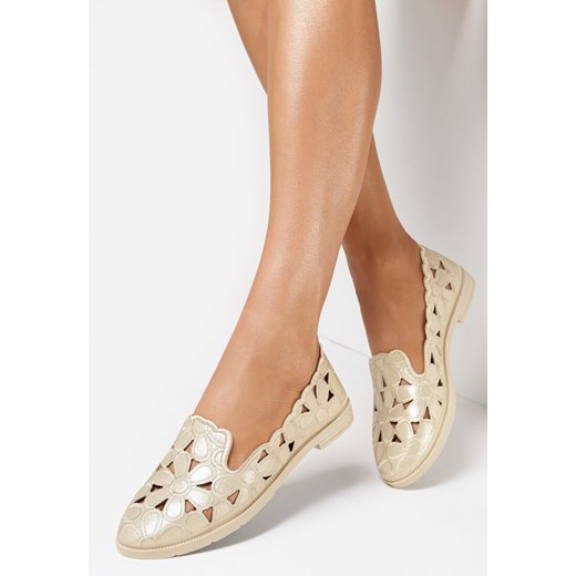 Złote Balerinki Telemeni 38 wyprzedaż born2be.pl