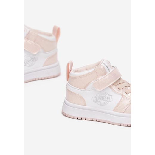 Buty sportowe dziecięce różowe Born2be na wiosnę na rzepy skórzane 