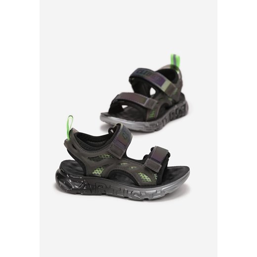 Czarno-Zielone Sandały Dephede 26 okazja born2be.pl