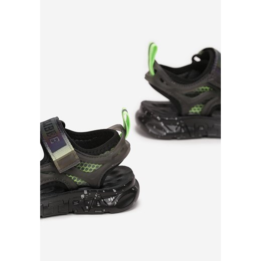 Czarno-Zielone Sandały Dephede 28 wyprzedaż born2be.pl