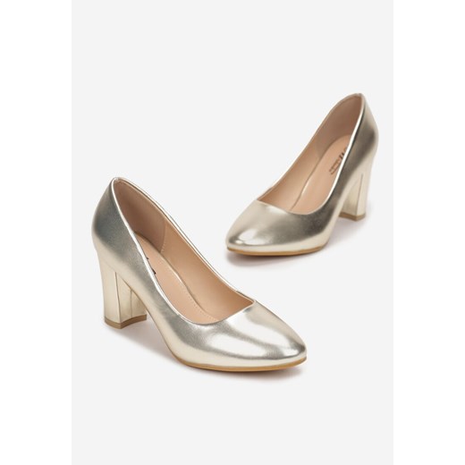 Złote Czółenka Corena 40 wyprzedaż born2be.pl