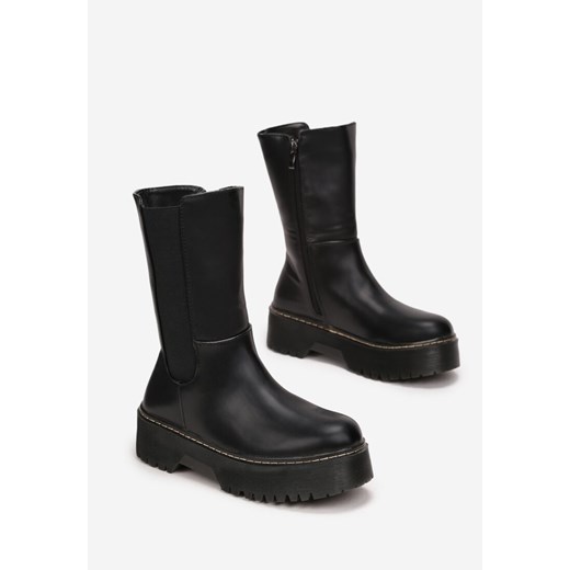 Born2be botki casual na platformie na zamek