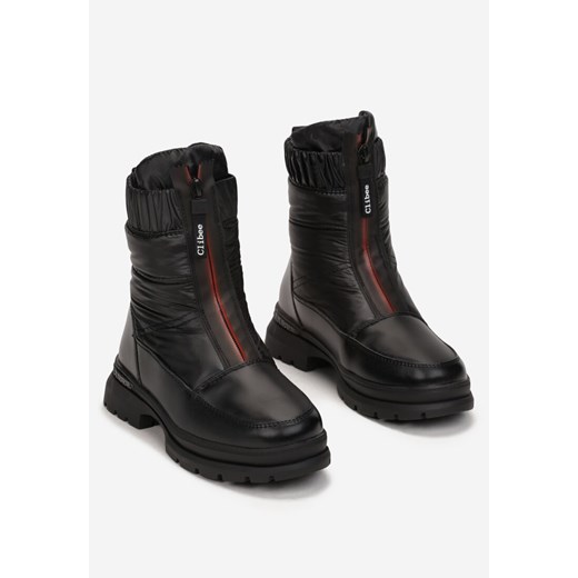 Buty zimowe dziecięce czarne Born2be z zamkiem na zimę 