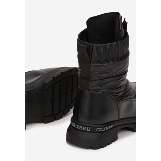 Born2be buty zimowe dziecięce śniegowce czarne z zamkiem 